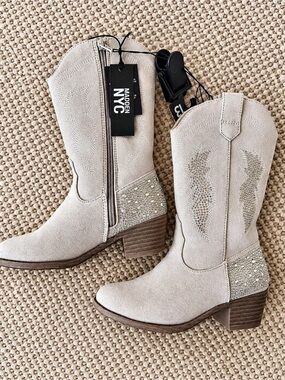 Madden NYC Girls Rhinestone Sparkle Western Cowboy Boots Size 13 NWT